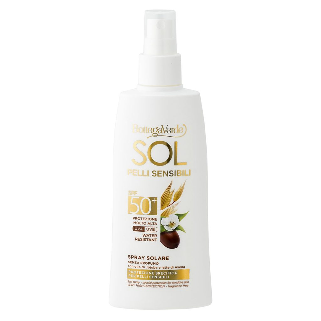 Spray protecție solară rezistent la apă cu ulei de jojoba și lapte de ovăz SPF 50 - Bottega Verde
